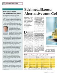 Edelmetallkonto: Alternative zum Gol