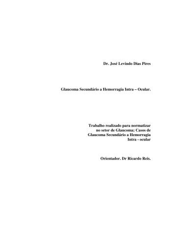 Glaucoma Secundário a Hemorragia Intra-Ocular - HOSB