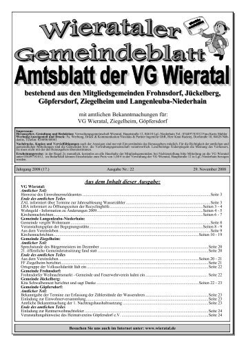 bestehend aus den Mitgliedsgemeinden Frohnsdorf ... - Wieratal