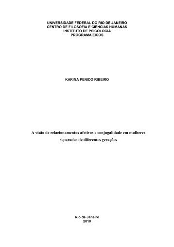 A visão de relacionamentos afetivos e conjugalidade em