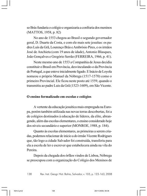 revista do instituto geográfico e histórico da bahia - IGHB