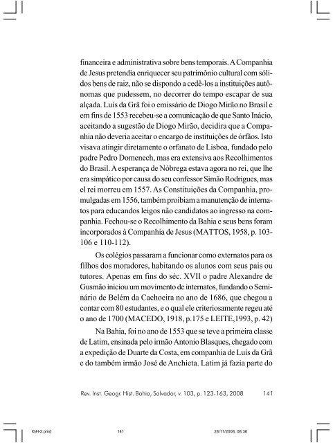 revista do instituto geográfico e histórico da bahia - IGHB