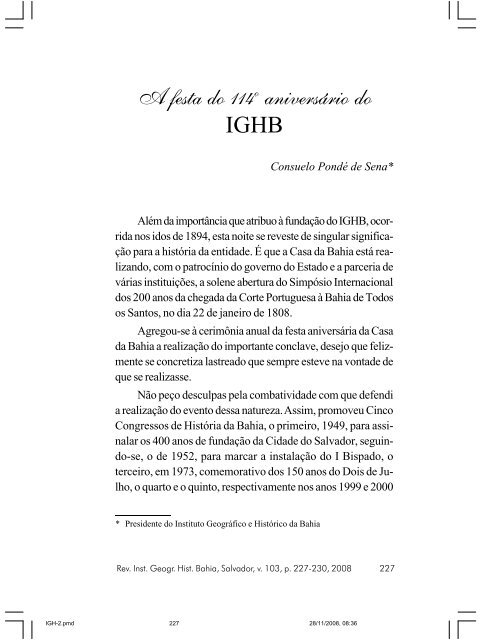 revista do instituto geográfico e histórico da bahia - IGHB