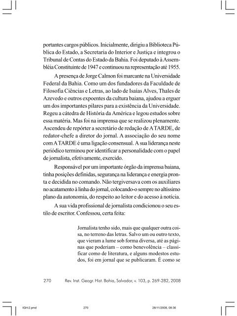 revista do instituto geográfico e histórico da bahia - IGHB