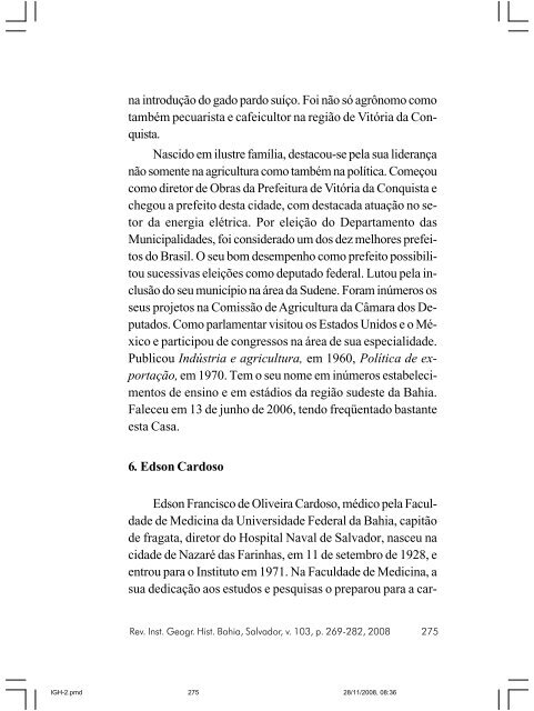 revista do instituto geográfico e histórico da bahia - IGHB