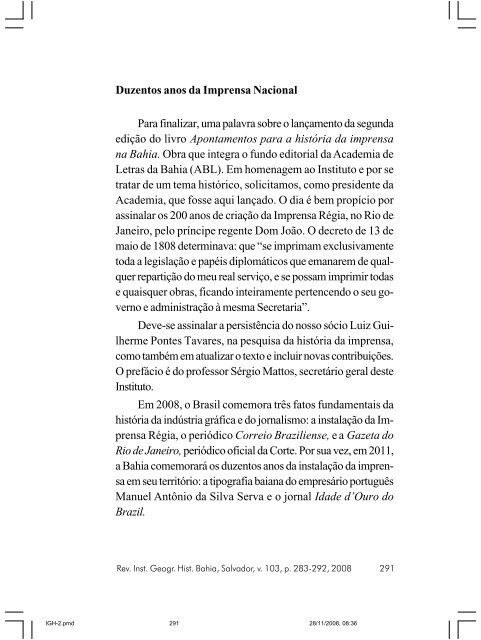 revista do instituto geográfico e histórico da bahia - IGHB