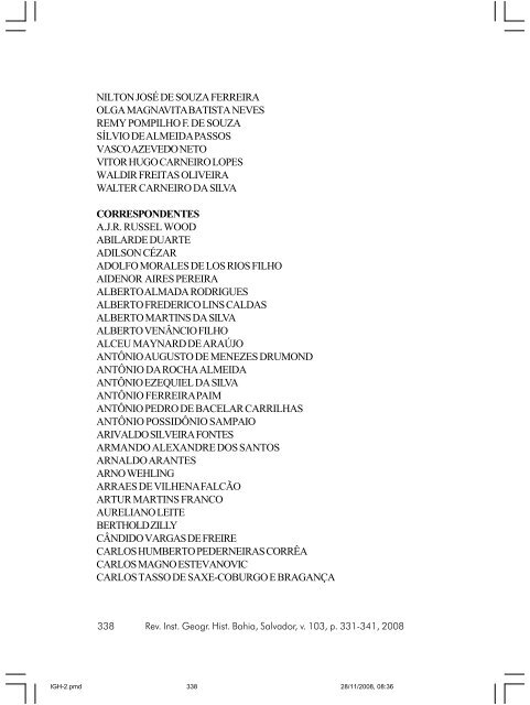 revista do instituto geográfico e histórico da bahia - IGHB