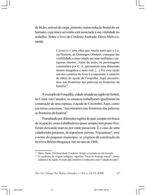 revista do instituto geográfico e histórico da bahia - IGHB