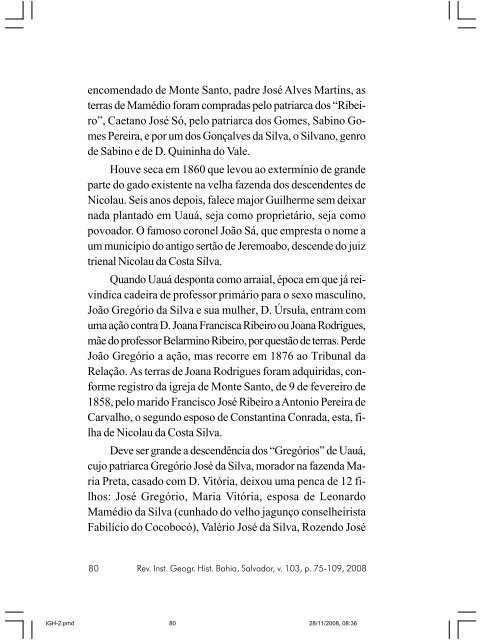 revista do instituto geográfico e histórico da bahia - IGHB