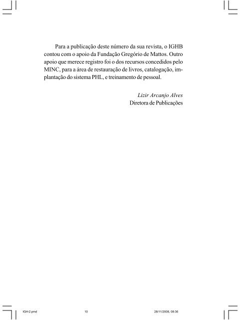 revista do instituto geográfico e histórico da bahia - IGHB