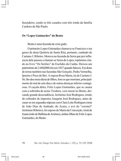 revista do instituto geográfico e histórico da bahia - IGHB