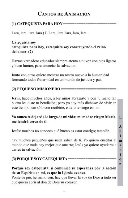 Oraciones y Cantos para la X Semana