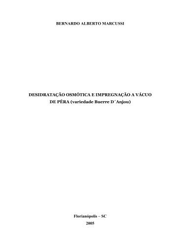 Desidratação osmótica e impregnação a vácuo de pêra