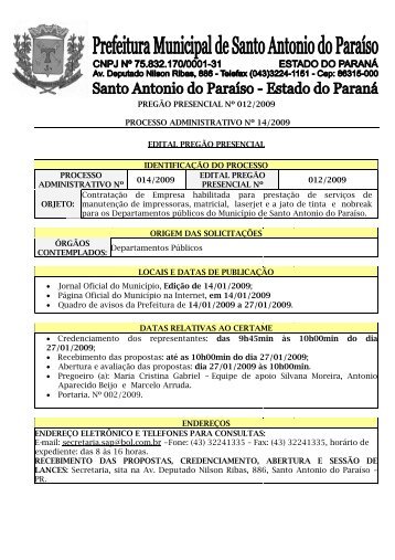 edital presencial 012 - manutenção de impressoras - Logar no Portal