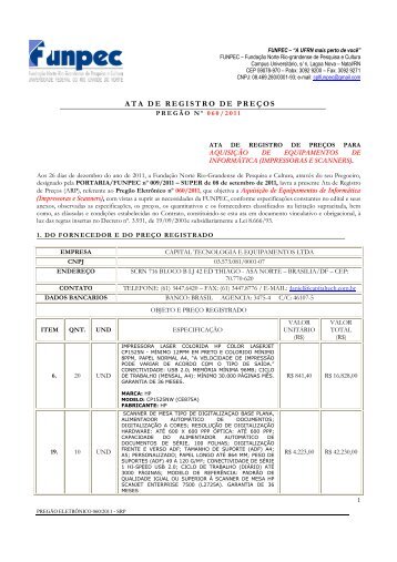 ATA PE SRP 060-11 - AQUISIÇÃO DE IMPRESSORAS ... - funpec