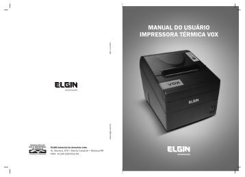 MANUAL DO USUÁRIO IMPRESSORA TÉRMICA VOX - Elgin