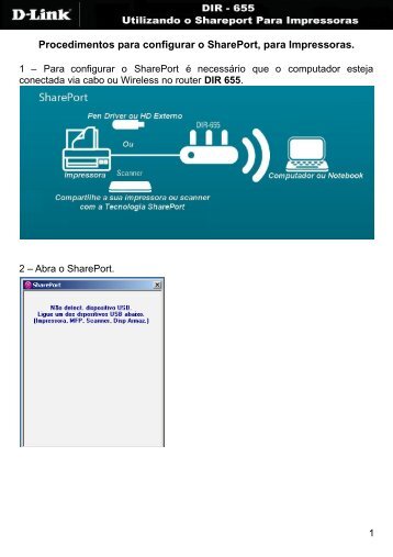 configurar o SharePort, para Impressoras - D-Link