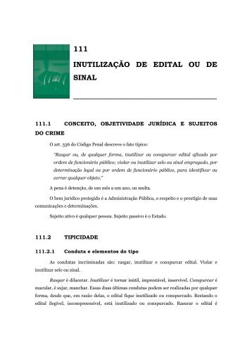 111 INUTILIZAÇÃO DE EDITAL OU DE SINAL - Ney Moura Teles