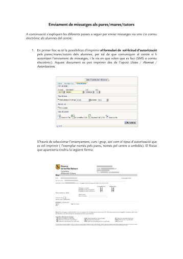 Enviament de missatges als pares/mares/tutors