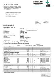 Untersuchungsergebnisse der Wasserversorgung Wiesenfelden 2013