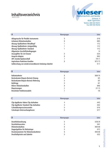 Hinweise und Empfehlungen - Wieser Medizintechnik