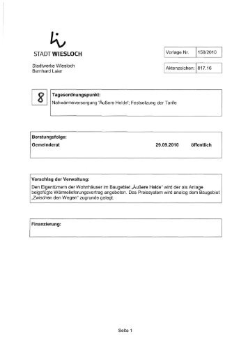 Vorlage 158/2010 - Wiesloch