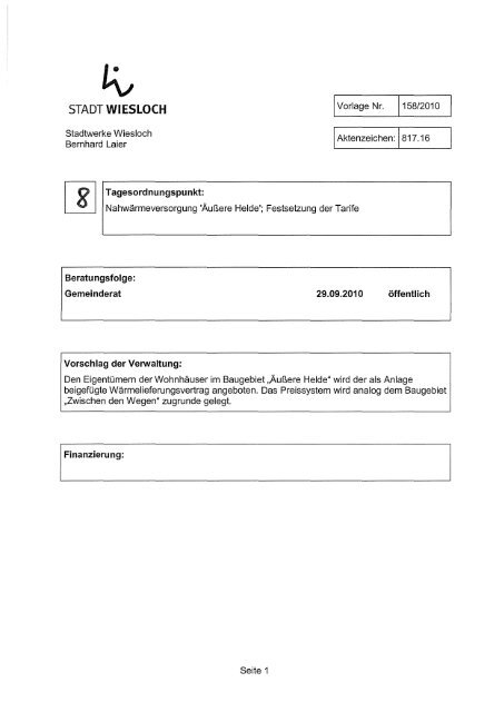 Vorlage 158/2010 - Wiesloch