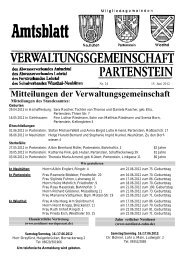 Mitteilungen der Verwaltungsgemeinschaft - Partenstein