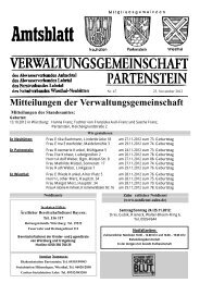 Mitteilungen der Verwaltungsgemeinschaft - Partenstein