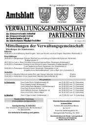 Mitteilungen der Verwaltungsgemeinschaft - Partenstein