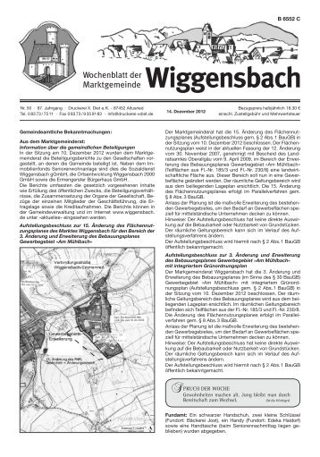 Wochenblatt der Marktgemeinde Wiggensbach