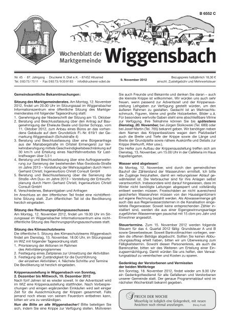 Wochenblatt der Marktgemeinde Wiggensbach