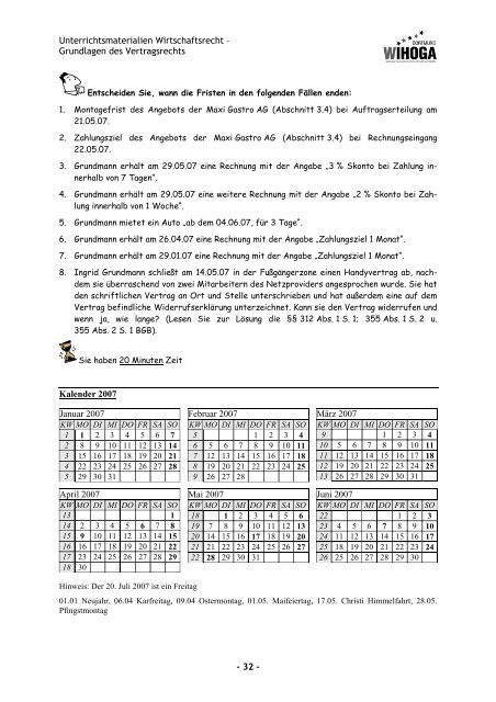 Unterrichtsmaterialien WIRTSCHAFTSRECHT (SS 12)