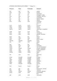 STRONG AND IRREGULAR VERBS * * * Stage C 2 Present Past ...