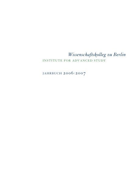 Wissenschaftskolleg Zu Berlin