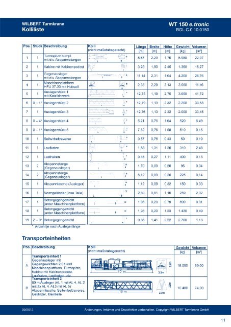 Download Broschüre WT 150 e.tronic - Wilbert Kranservice GmbH