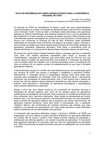 Texto de Referência do Campo Agroecológico para a - AS-PTA