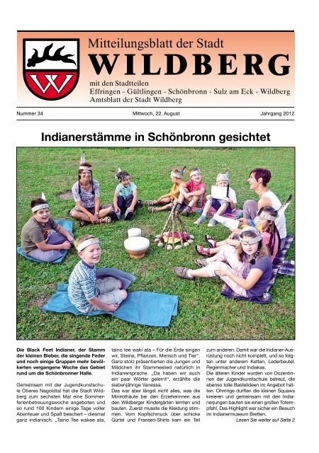 Indianerstämme in Schönbronn gesichtet - Wildberg