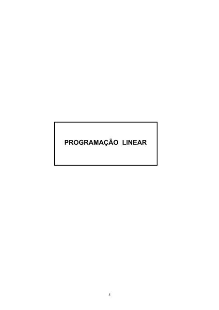 PROGRAMAÇÃO LINEAR