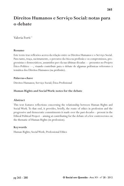 Direitos Humanos e Serviço Social: notas para o debate