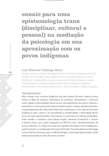 ensaio para uma epistemologia trans (disciplinar ... - CETRANS