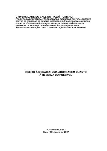 universidade do vale do itajaí – univali direito à ... - Domínio Público