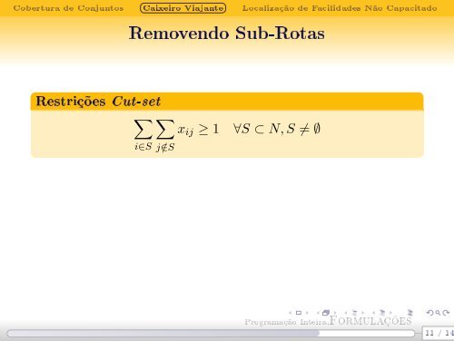 Programação Inteira Formulações - Decom