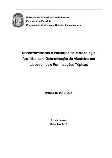 Desenvolvimento e Validação de Metodologia Analítica para ... - UFRJ