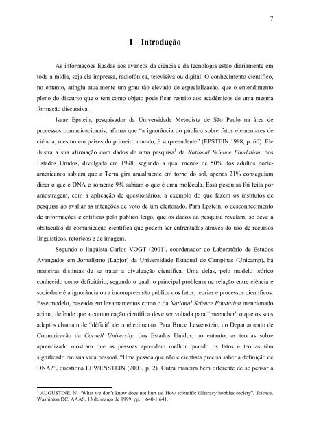 Texto completo em PDF - Museu da Vida