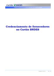 Manual do Fornecedor - Credenciamento (PDF) - Cartão BNDES