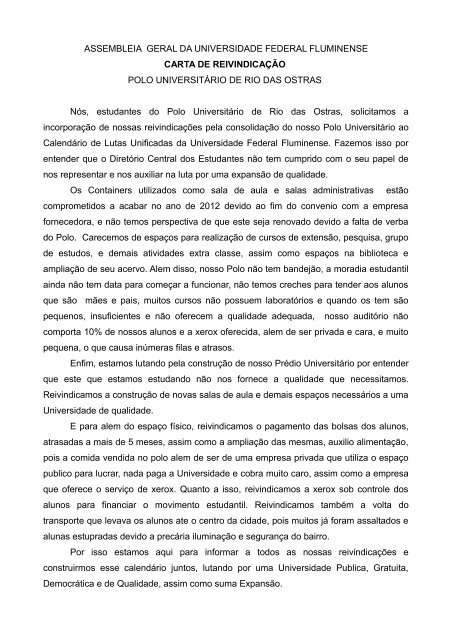 Carta de reivindicação