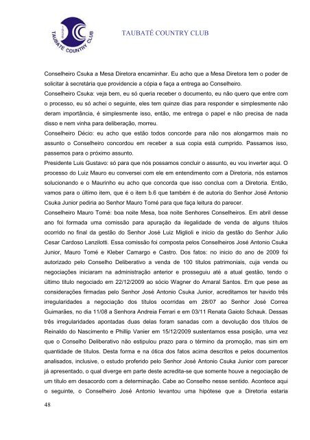 Ata da Reunião do Conselho Deliberativo realizada em 07/08/2007