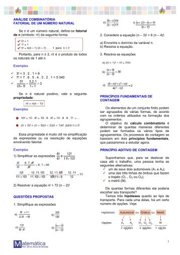 Analise Combinatoria e Probabilidade - 2012.pdf - Curso Oficina