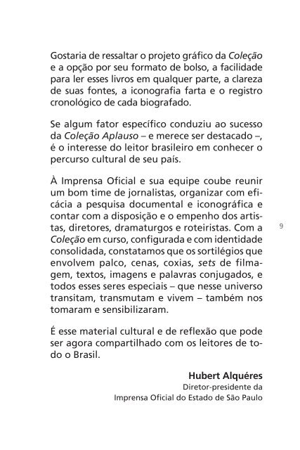 baixar em PDF - Coleção Aplauso - Imprensa Oficial